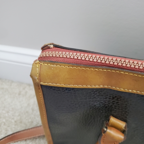 Dooney & Bourke Black Satchel with Tan Trim / All Weather Leather - Picture 9 of 16